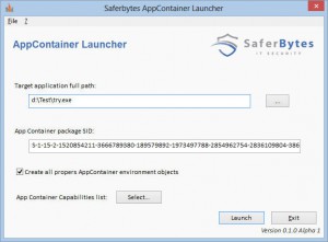 Saferbytes AppContainer Launcher